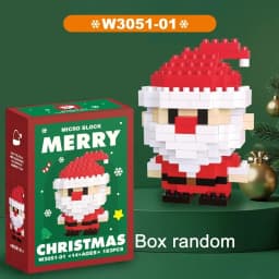 Christmas Gifts Micro Building Block Series Santa Claus Reindeer Puzzle Assembling Bricks Table Decoration Toys Kids
