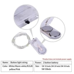 30/50 Pcs 1-5M LED String Lights Waterproof Led Copper Wire Fairy Lights Battery Operated DIY Christmas Party Decoration Lights