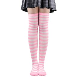 Striped Long Socks Women Over Knee High Stockings Christmas Halloween Cosplay Anime Performance Party Pinstripe Socks Gifts New