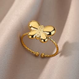 Irregular Hollow Opening Rings For Women Stainless Steel Gold Color Geometric Ring Fashion Simple Party Christmas Jewelry Gift