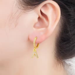 Nidin Hot Sale Initial A-Z Letters Mini Small Hoop Earrings Gold Color Zircon Jewelry Alphabet Fashion Christmas New Year Gift
