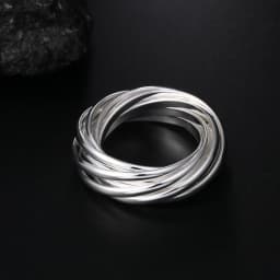 Hoy 925 Sterling Silver Fine Five Circles Ring For Women Fashion Folk-custom Wedding Party Christmas Gift Classic Jewelry
