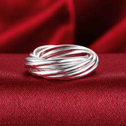 Hoy 925 Sterling Silver Fine Five Circles Ring For Women Fashion Folk-custom Wedding Party Christmas Gift Classic Jewelry