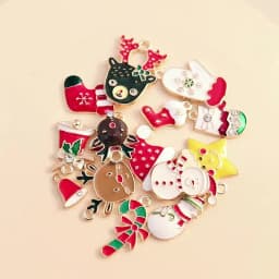 10pcs 16*21mm Enamel Christmas Bell Charms DIY for Bracelets Pendants Earrings Making Creative Gift Charms Jewelry Accessories