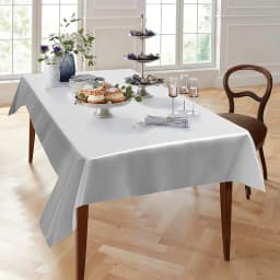 1PC Silver Satin Tablecloth Rectangle Silk Smooth Fabric Table Cloth for Christmas Dinner Wedding Party Banquet Table Decoration