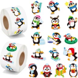 50-500pcs Penguin Animal Sticker Merry Christmas Stickers Christmas Theme Seal Labels For DIY Gift Baking Package Envelope