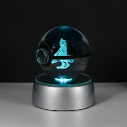 Pokemon 3D Crystal Ball Pikachu Figure Pokeball Engraving Crystal Charizard Model with Led Light Base Toys Anime Christmas Gift