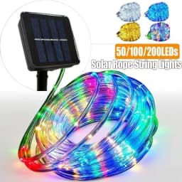 Waterproof Solar LED String Lights Outdoor, 33-100FT Fairy Rope Lights for Garden, Christmas, Patio - Holiday Decoration