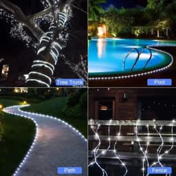 Waterproof Solar LED String Lights Outdoor, 33-100FT Fairy Rope Lights for Garden, Christmas, Patio - Holiday Decoration