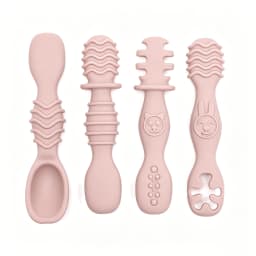4pcs Silicone baby Food Spoon, Training Spoon for Babies over 6 Months Old, Easy-to-Grip Tableware, Christmas Gift