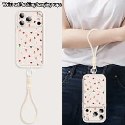 Small Christmas Elements Lanyard Phone Case For iPhone 18 Pro Max 17 16 14 15 13 Pro Max 18 17 Pro 17e 16e Wrist Strap TPU Cover