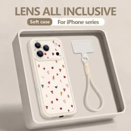Small Christmas Elements Lanyard Phone Case For iPhone 18 Pro Max 17 16 14 15 13 Pro Max 18 17 Pro 17e 16e Wrist Strap TPU Cover