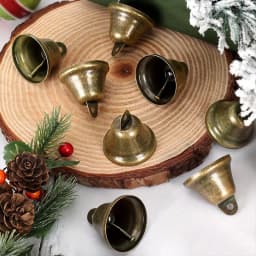 Vintage Brass Jingle Bells 38mm Small DIY Beeds Rope Crafts Kits Wind Chimes Housebreaking Dog Training Wedding Christmas Decor