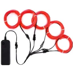 5 in 1 Glow Wire Cable LED Neon Christmas Dance Party DIY Costumes Luminous Clothes Light Decoration Kids Joke Toys 1m Each Cabl