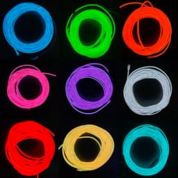 5 in 1 Glow Wire Cable LED Neon Christmas Dance Party DIY Costumes Luminous Clothes Light Decoration Kids Joke Toys 1m Each Cabl
