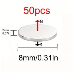 8x2mm Circular Invisible Magnet - Multi Purpose Suitable for Hanging, Christmas DIY, Home, Bag Button, Office, Fixed Aesthetic