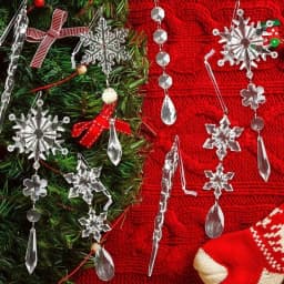 10Pcs Sparkling Snowflake Christmas Tree Hanging Pendant Decor Home Room Decoration Xmas Navidad DIY New Year Gift Wedding Decor