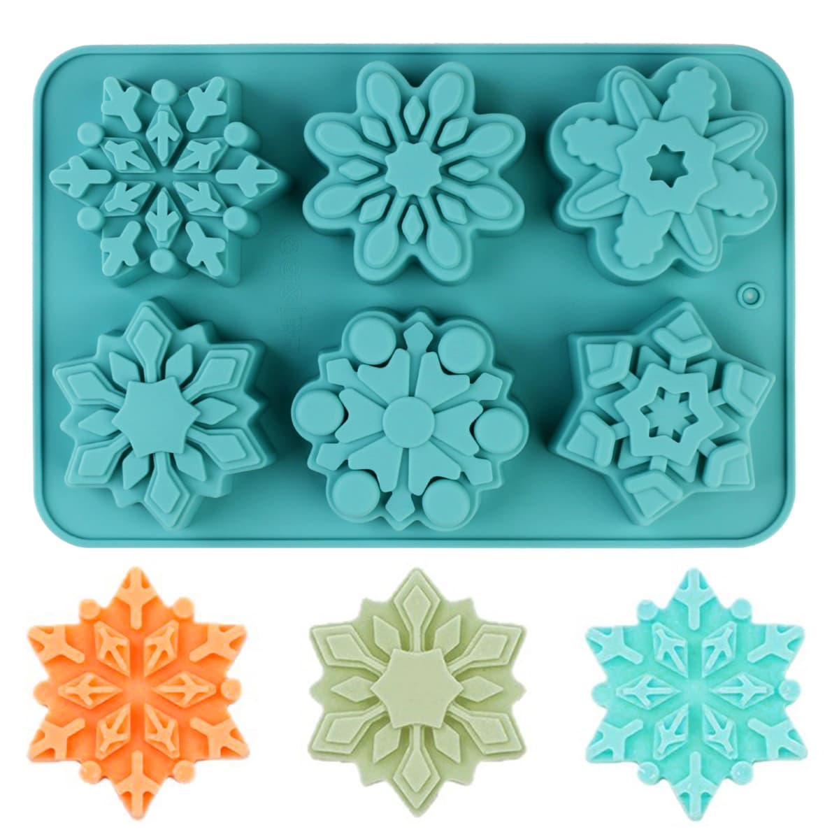1Pcs Silicone Snowflake Mold for Christmas Baking Thickened Mold for Making Snowflake Candles Desserts Mousse And Candy