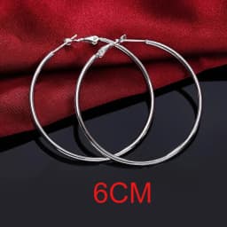 Hot Sale High Quality 925 Sterling Silver Classic 5-8CM Big Circle Earrings Women Party Jewelry Fashion Christmas Gifts