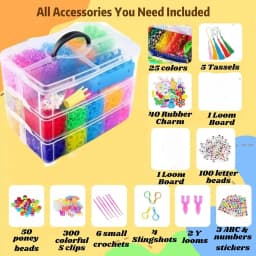15000+ Rubber Band Bracelet Kit, Loom Bands Vibrant Colours with Storage Box, DIY Friendship Bracelet Making Kit Christmas Gift