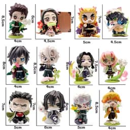 Hot sold 1-12pcs Anime Demon Slayer Model Tanjiro Kamado Nezuko cartoon figure PVC model ornament child Christmas Halloween gift