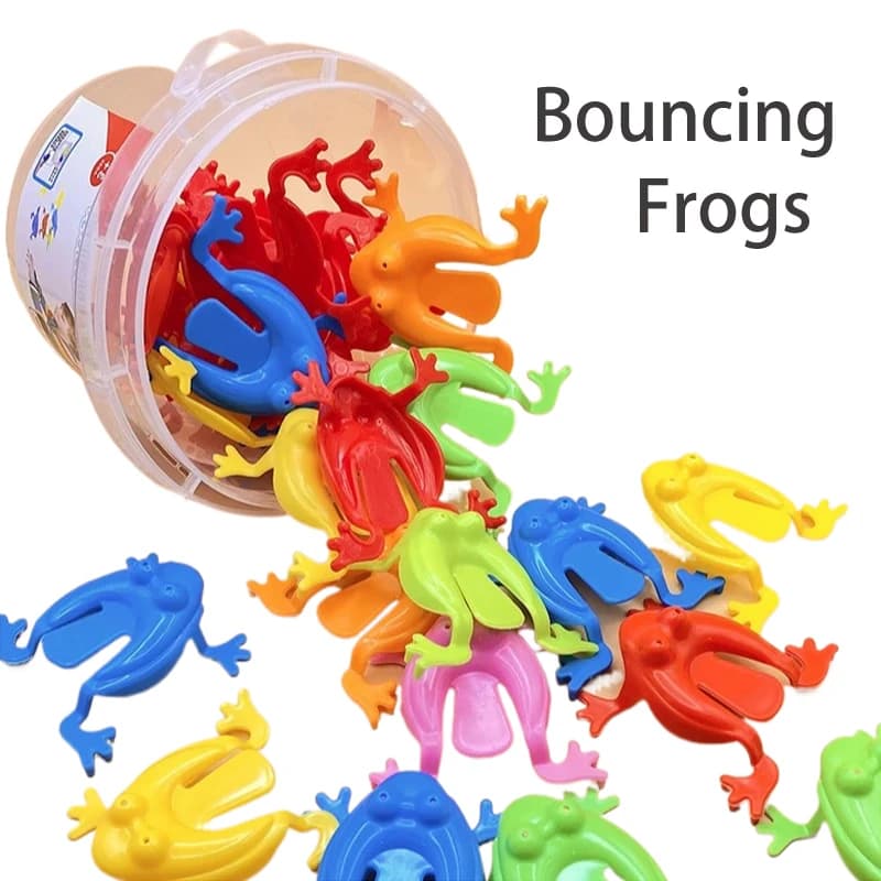 10-50PCS Jumping Frog Finger Pressing Bouncing Frog Toys Stress Reliever Classic Toys for Children Christmas Party Favors