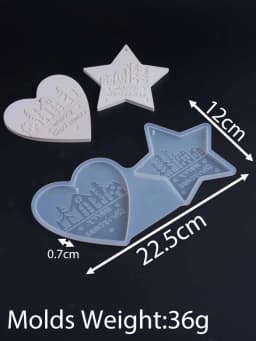 Christmas Heart Round Tree Star-Shaped Hanging Ornament Silicone Mold DIY Cement Plaster Clay Craft for Home Decor Craft Gift