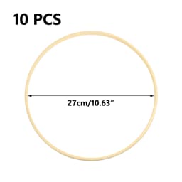 10Pcs 10/15/18/20/23/30cm Wooden Ring Bamboo Hoop Frame DIY Wreath Decorative Circle Craft Tools Wedding Christmas Decoration