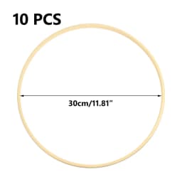 10Pcs 10/15/18/20/23/30cm Wooden Ring Bamboo Hoop Frame DIY Wreath Decorative Circle Craft Tools Wedding Christmas Decoration