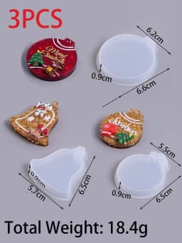 Xmas Tag Pendant Silicone Mold DIY Handmade Round Bell Keychain UV Epoxy Resin Plaster Craft Casting Molds Christmas Tree Decor