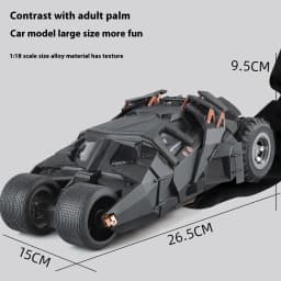 1:18 Cool Batmobile alloy model toys, exquisite desktop ornaments, cool sound and light spray, Christmas gifts