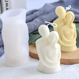 1 pc 3D Couple Hug Silicone Mold - Plaster Concrete Soy Wax Casting Candle Mold - For Christmas Valentine's Day Art Home Decor