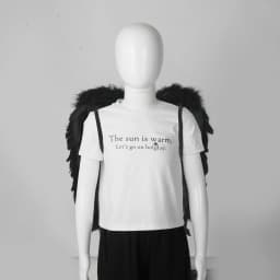 Halloween Feather Wings White Black Angel Wings Devil Wings with Elastic Straps for Adult Teens Christmas Costume Accessories