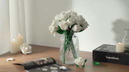 Roses Bouquet Building Blocks Set Artificial Flowers Home Decor Wedding Floral Bricks Toys Christmas Valentines Gift for Adults