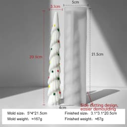 Long Rod Christmas Tree Candle Mold Handmade Aroma Candle Silicone Mould Long Pole Relief Christmas Candle Making Supplies