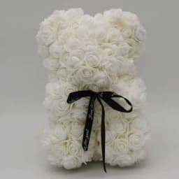 Home Romantic Valentine's Day Eternal Rose Bear, Christmas Wedding Floral Decoration Gift, Creative Rose Bear Hug Bear for Home