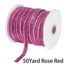 50Yard Glitter Velvet Satin Ribbon Multicolor No Elastic Single Face Ribbon for Christmas DIY Craft Gift Wrapping Bow Decoration