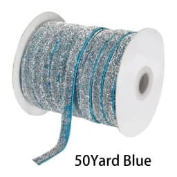 50Yard Glitter Velvet Satin Ribbon Multicolor No Elastic Single Face Ribbon for Christmas DIY Craft Gift Wrapping Bow Decoration