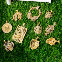 Juya Micro Pave Zircon 18K Real Gold Plated Luxury Animal Panther Lion Leopard Charms For DIY Christmas Pendant Jewelry Making