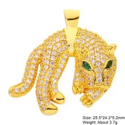 Juya Micro Pave Zircon 18K Real Gold Plated Luxury Animal Panther Lion Leopard Charms For DIY Christmas Pendant Jewelry Making