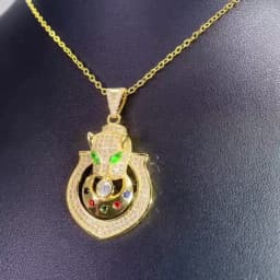 Juya Micro Pave Zircon 18K Real Gold Plated Luxury Animal Panther Lion Leopard Charms For DIY Christmas Pendant Jewelry Making
