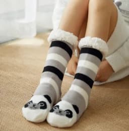 Winter Warm Socks Women penguin Plush Soft Female Non Slip Floor Slippers Short Sock Fuzzy Fluffy Deer Elk Bear Christmas Gift