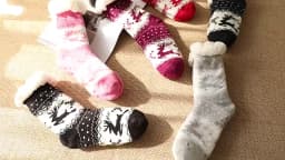 Winter Warm Socks Women penguin Plush Soft Female Non Slip Floor Slippers Short Sock Fuzzy Fluffy Deer Elk Bear Christmas Gift