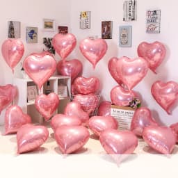 Love Heart Foil Balloons, Helium Balloon, Valentine's Day Supplies, Wedding, Christmas, Birthday Party Decorations, 18Inch 10Pcs
