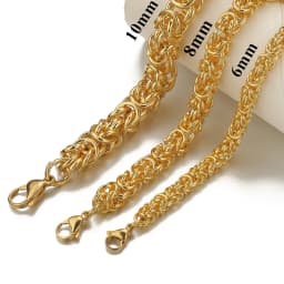 Customed Size 7"-40" Trendy 6/8/10mm Men Women Jewelry Stainless Steel Round Byzantine Chain Necklace Party Christmas Gift