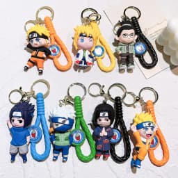 Cartoon PVC Naruto Anime Peripheral Keychain Naruto Silicone Figure Car Key Chain Christmas, Halloween Gift