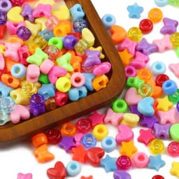 200-1000pcs Acrylic Multicolor Large Hole Pony Beads For DIY Jewelry Making Christmas Necklaces Friendship Bracelets Accessories