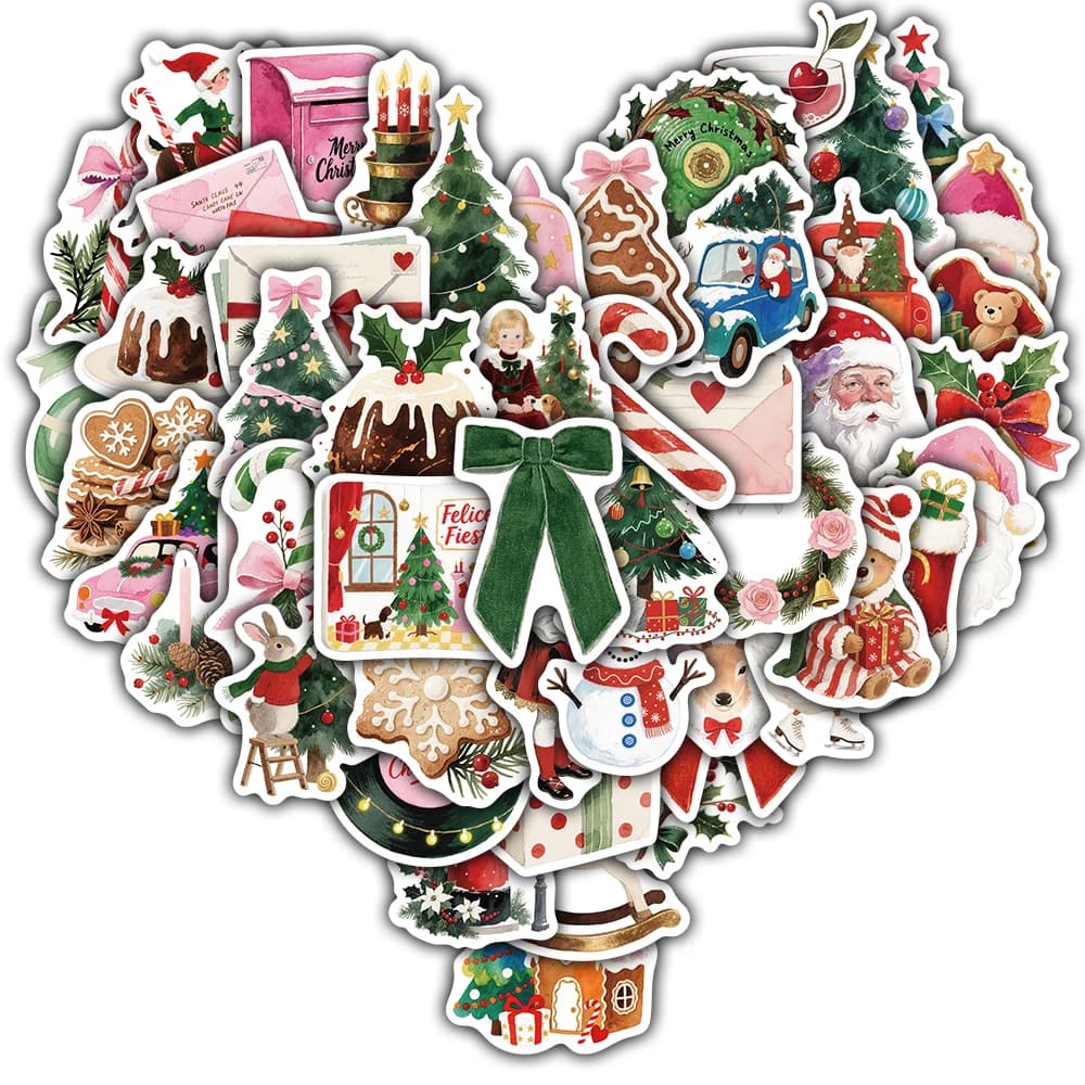 50PCS Christmas Aesthetics Stickers Notebook Bicycle Art Picture Modern Case Waterproof Coffee Darkness Graffiti Phone Sticker