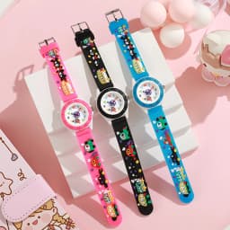 1pc/2pcs-Fun Cartoon Car-Themed Kids' Watch - Cute Quartz Analog With Pvc Strap For Boys & Girls, Perfect Gift,Christmas present
