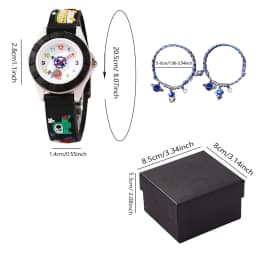 1pc/2pcs-Fun Cartoon Car-Themed Kids' Watch - Cute Quartz Analog With Pvc Strap For Boys & Girls, Perfect Gift,Christmas present